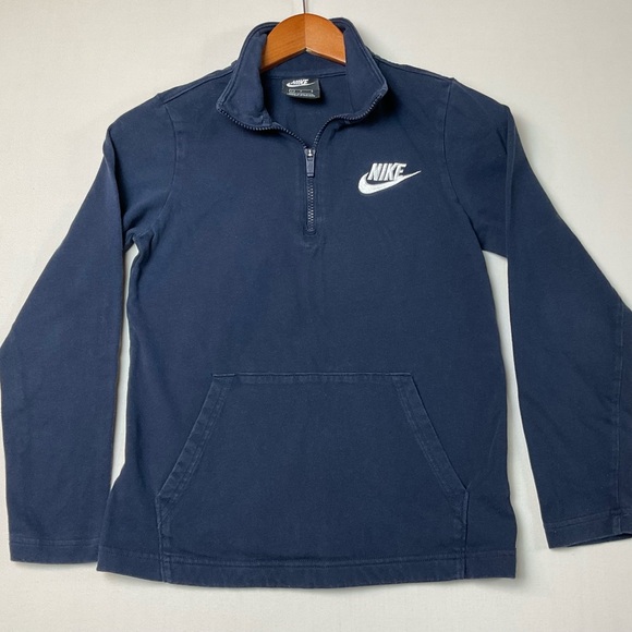 Nike Other - 📦Nike youth Navy Blue Half-Zip Pullover with White Swoosh *Coupon Eligible